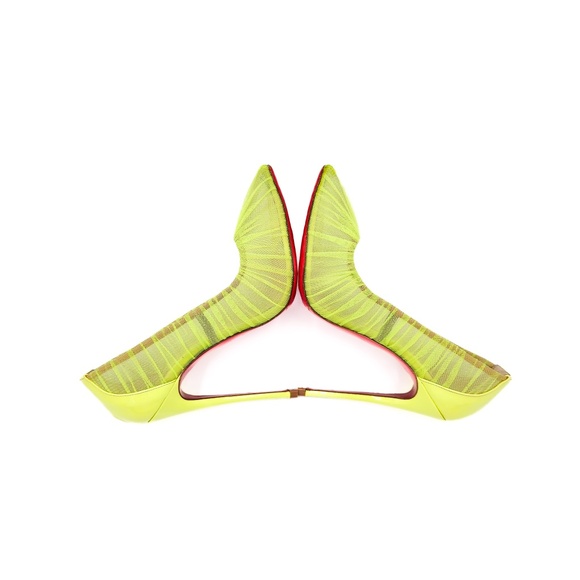 Christian Louboutin Neon Yellow Tulle Mesh Pumps Heels EU 37 - Picture 5 of 9